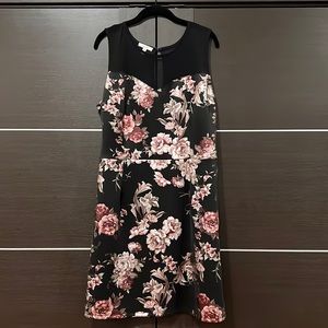 Maurices Cocktail Dress | XXL | Black with Floral Print
